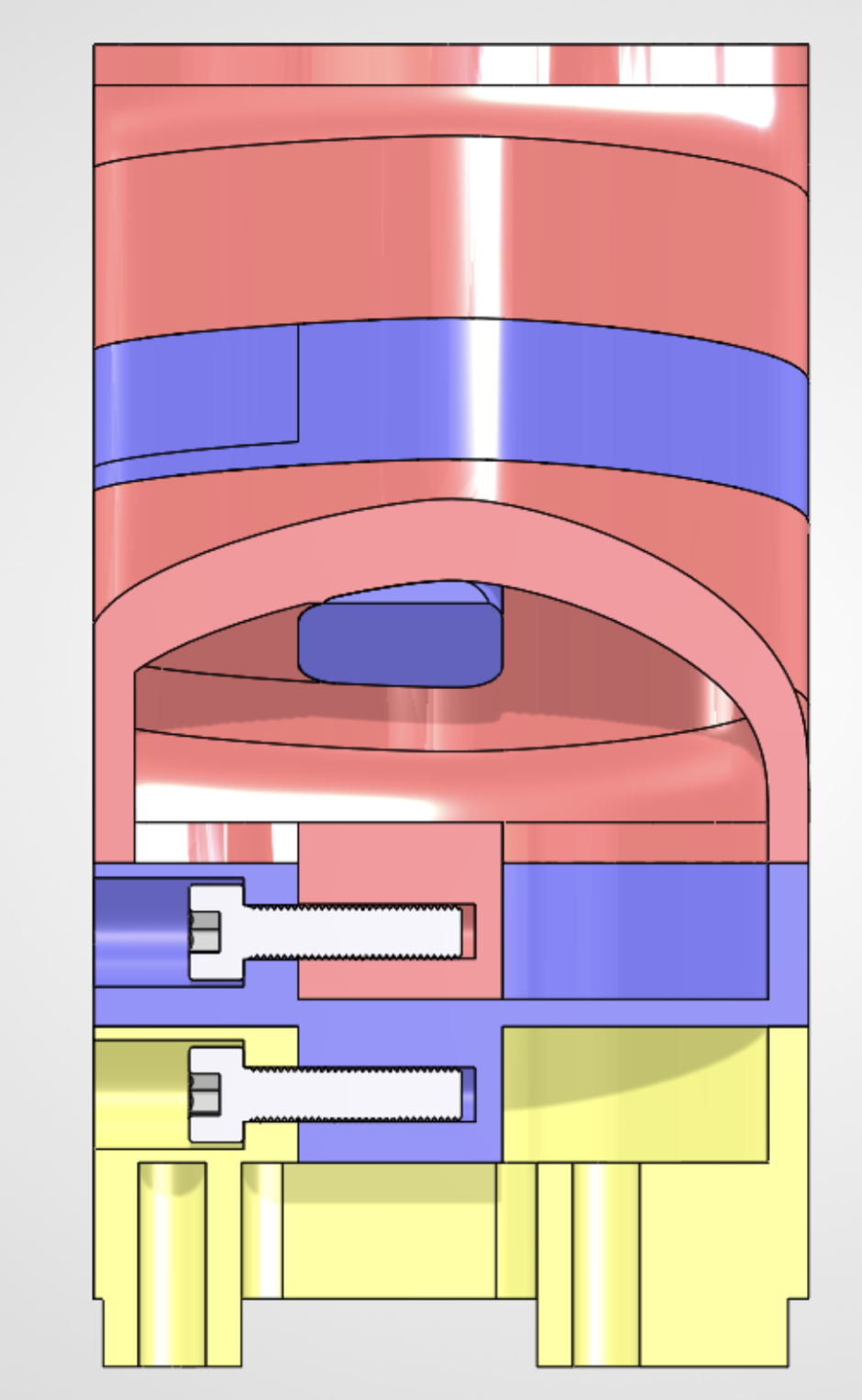 Cross-sectional view of modular aerobar positioning system